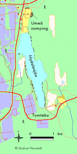 Karta över Nydalaområdet 2004.